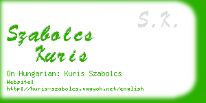 szabolcs kuris business card